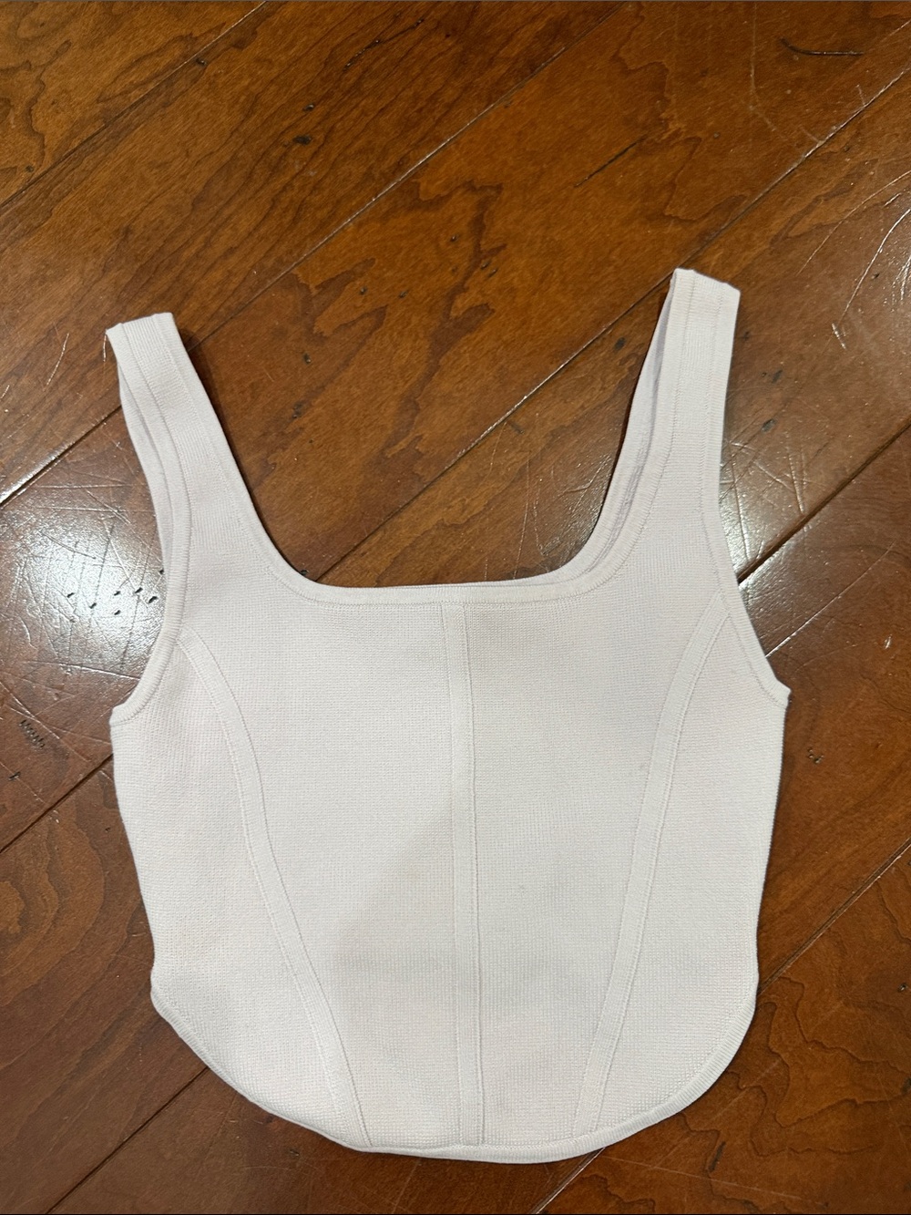 Babaton Pale Pink Square-Neck Ribbed Camisole